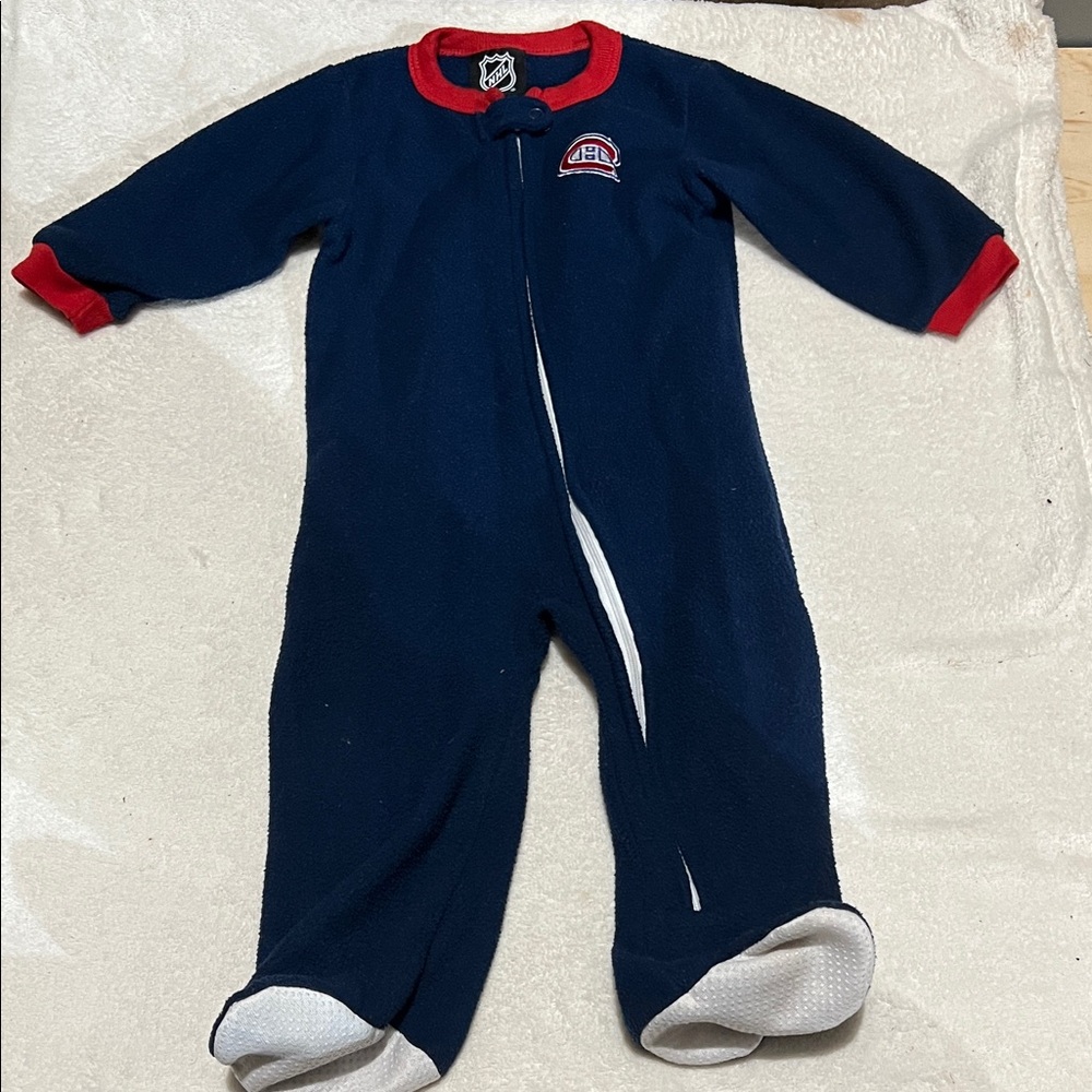 NHL Montreal Canadiens Baby Footed Fleece Onesie